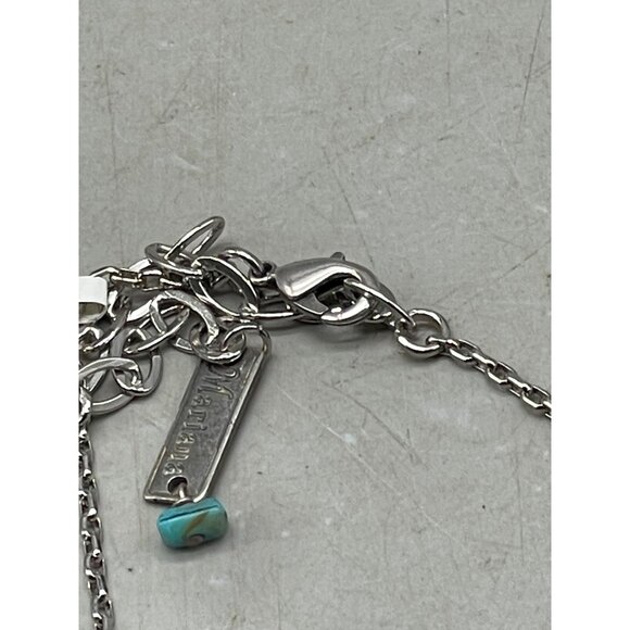 Mariana charm chain necklace handmade crystal green heart hand fish 19 READ NEW - Picture 4 of 7